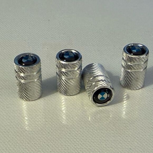 BMW Valve Stem Caps in Silver Set of 4 NWT - Picture 3 of 4